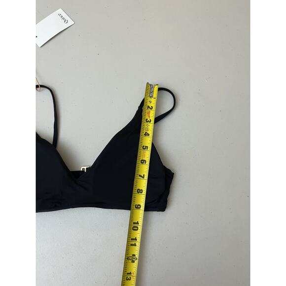 Quince Italian V-Neck Bikini Top S Black Swimwear Beach Luxury Minimal Capsule - Picture 9 of 10